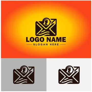 Envelope logo icon mail email letter mailbox contact form notification chec.. Illustrazione stock