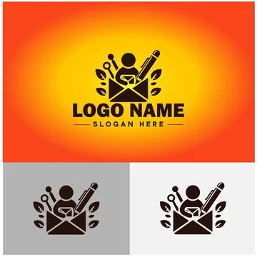 Envelope logo icon mail email letter mailbox contact form notification chec.. Stock Illustration