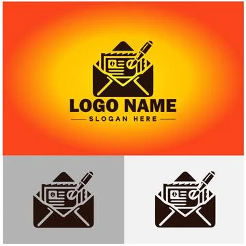 Envelope logo icon mail email letter mailbox contact form notification chec.. Stock Illustration