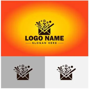 Envelope logo icon mail email letter mailbox contact form notification chec.. Stock Illustration