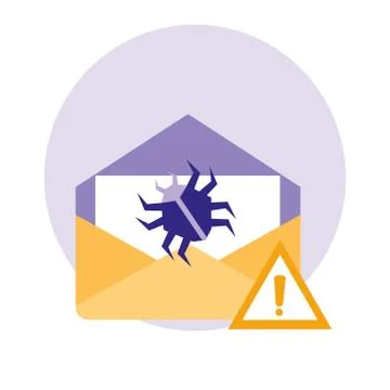 Envelope mail with attack virus イラスト素材