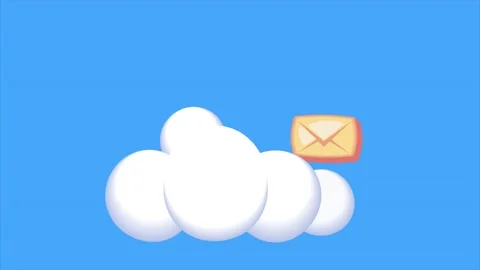 Envelope mail with cloud animation Stock Footage 214163913