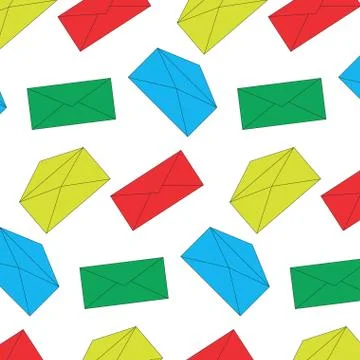 Envelope mail color pattern seamless 스톡 일러스트