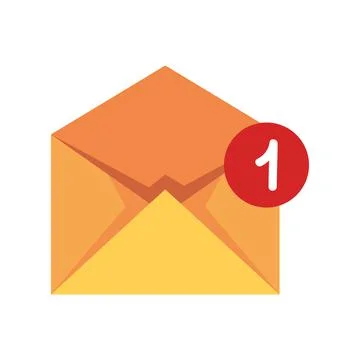 Envelope mail with counter Stock Illustration