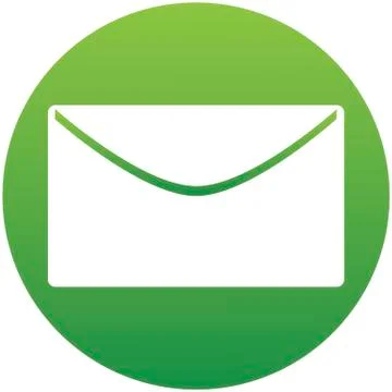 Envelope Mail in green circle icon, vector illustration. Flat design style Ilustración de archivo