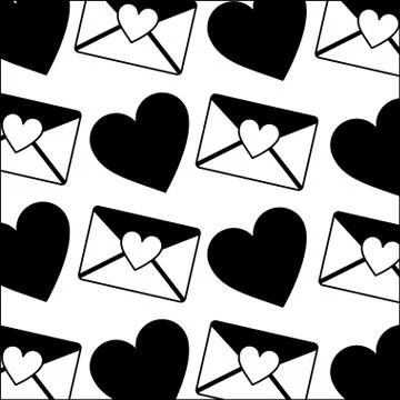 Envelope mail with heart pattern 스톡 일러스트