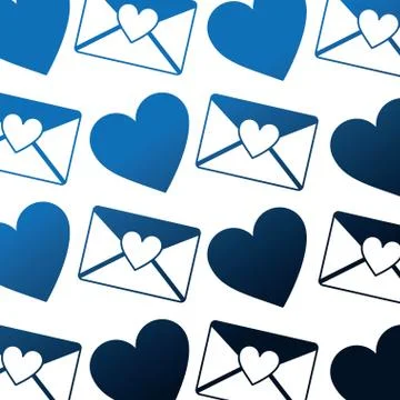 Envelope mail with heart pattern 스톡 일러스트