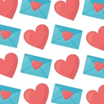 Envelope mail with heart pattern Stock Illustration
