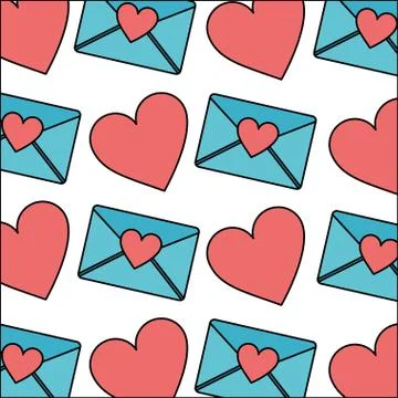 Envelope mail with heart pattern 스톡 일러스트