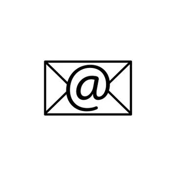 Envelope mail icon. Email message sign. black on white background Stock Illustration