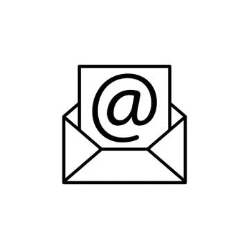 Envelope mail icon. Email message sign. black on white background Stock Illustration