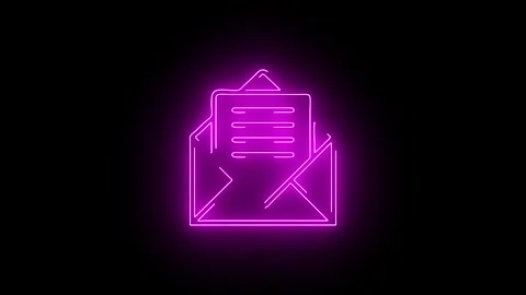 Envelope  Mail Icon Neon Animation Stock Footage 266247061