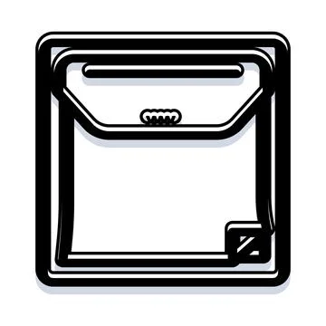 Envelope mail icon outline drawing for communication Ilustração Stock
