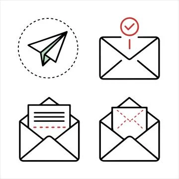 Envelope mail icon set vector file Stock Illustration