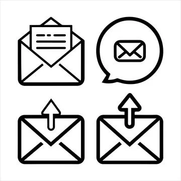 Envelope mail icon set web buttons vector file Stock Illustration