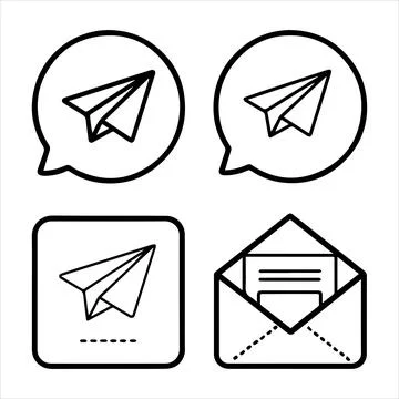 Envelope mail icon set web buttons vector file Stock Illustration