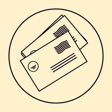 Envelope Mail icon, vector illustration. Flat design style Stock Illustration