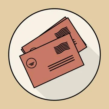Envelope Mail icon, vector illustration. Flat design style 스톡 일러스트