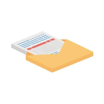 Envelope mail isometric Stock Illustration