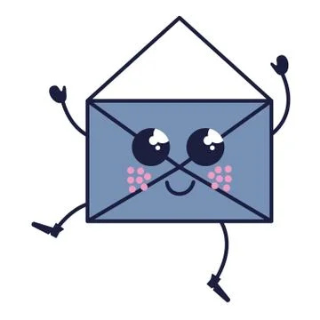 Envelope mail kawaii character Illustrazione stock