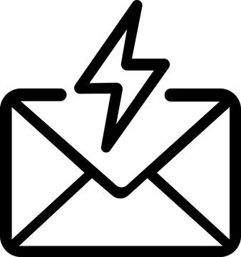 Envelope mail with lightning speed icon Stock Illustration