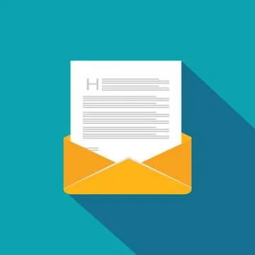 Envelope. Mail. Message. Flat icon. Stock Illustration