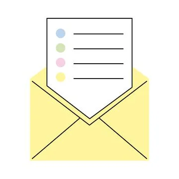 Envelope mail open Stock Illustration