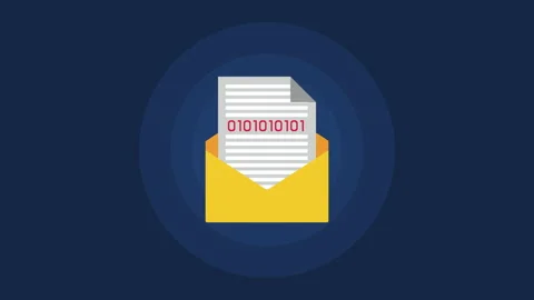 Envelope mail postal with binary code Stock Footage 205014138