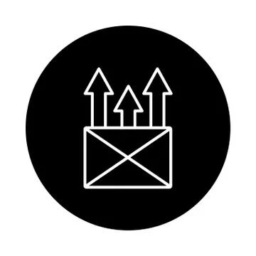 Envelope mail send with arrows up line style Stock Illustration