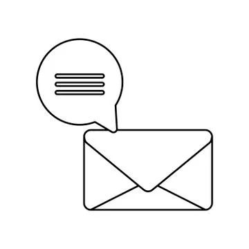 Envelope mail with speech bubble Stock Illustration