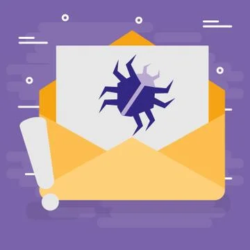 Envelope mail with virus bug Stock Illustration