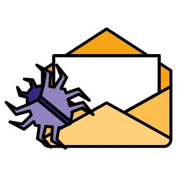 Envelope mail with virus bug Stock Illustration