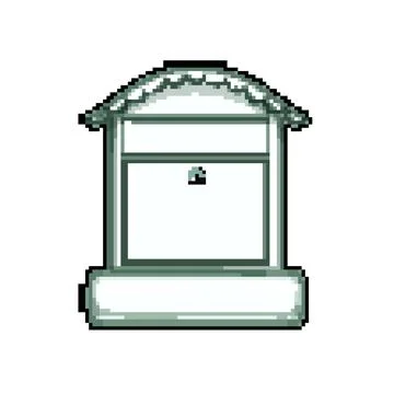 Envelope mailbox letter pixel art vector illustration Ilustração Stock
