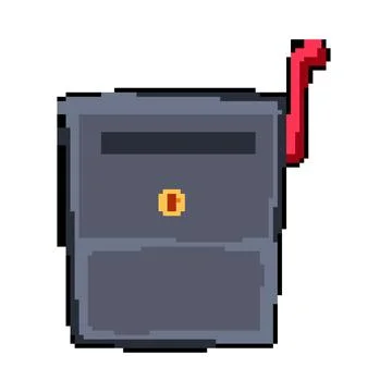 Envelope mailbox mail pixel art vector illustration Ilustração Stock