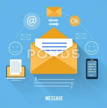 Envelope with message and email technology Stock Illustrationen