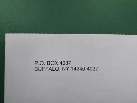 Envelope with a message from Google Foto stock