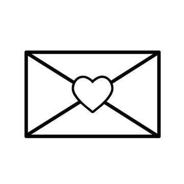 Envelope message letter romance with heart icon, stock vector illustration Stock Illustration