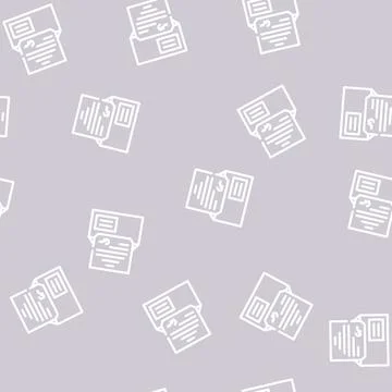 Envelope with message line vector seamless pattern Stock Illustration