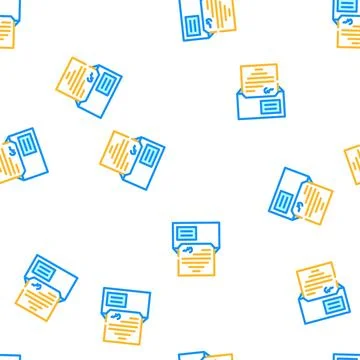 Envelope with message vector seamless pattern Stock Illustration