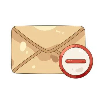 Envelope with minus sign Illustrazione stock