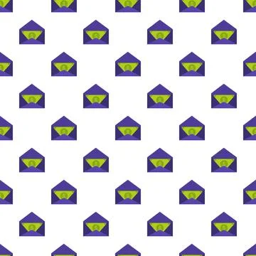 Envelope with money currency seamless pattern background Stock Illustration