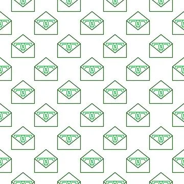 Envelope with Money vector USA Corruption concept line seamless pattern Illustrazione stock