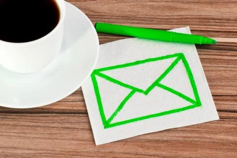 Envelope on a napkin Stock Photos