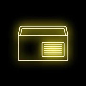 Envelope neon glowing icon dark background 스톡 일러스트