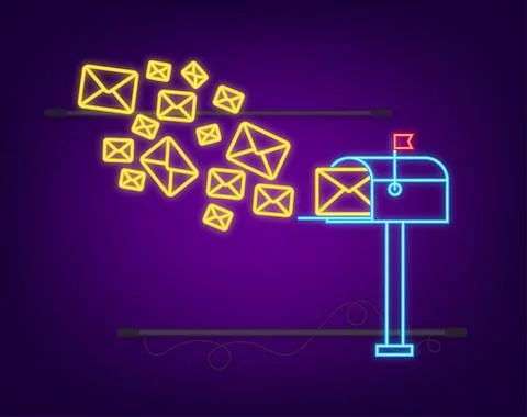 Envelope with a newsletter concept. Open message with the document. Subscribe to Stock Illustration