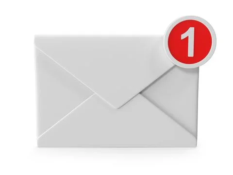 Envelope with a notification indicating a new unread message Illustrazione stock