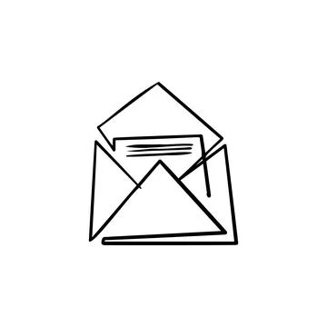Envelope one line vector illustration art hand draw . Stock Illustration