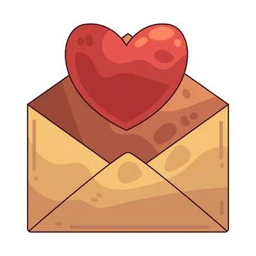 Envelope open heart illustration Stock Illustration