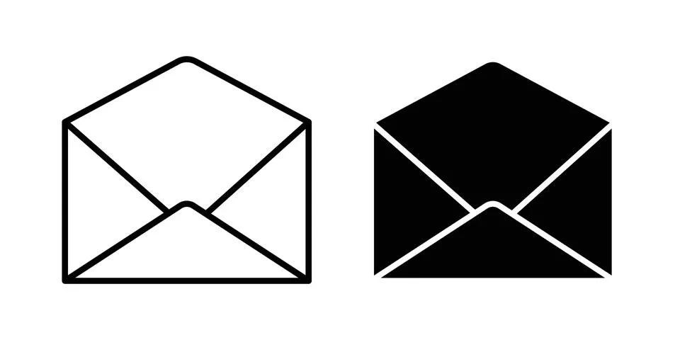 Envelope open icon Illustration set. Vector Eps10 for apps Stock Illustration