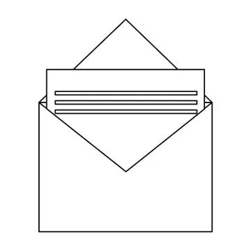envelope clipart black and white
